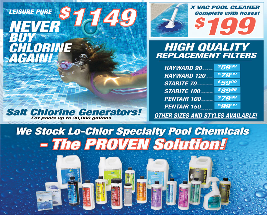 The Recreational Warehouse's Pool Supplies Promotional Flyer