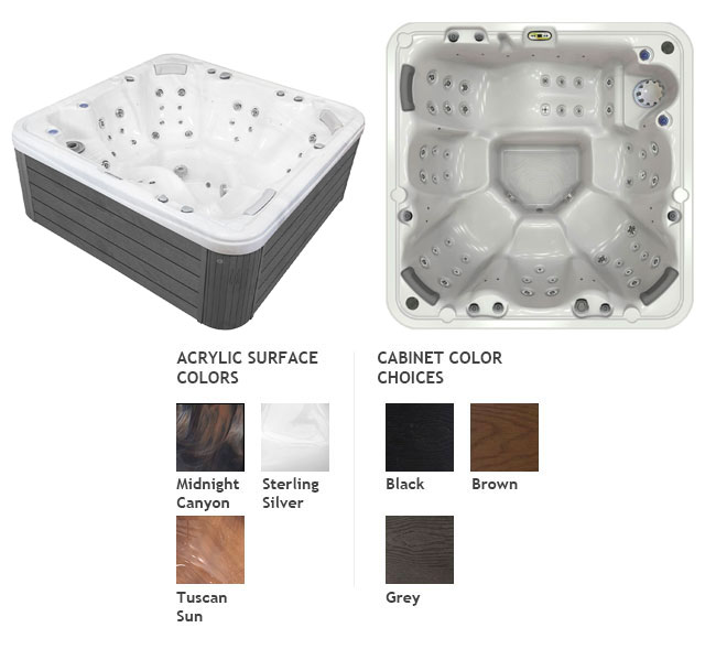 Color options available for the Hercules Spa by Wellis Spas available at the Recreational Warehouse