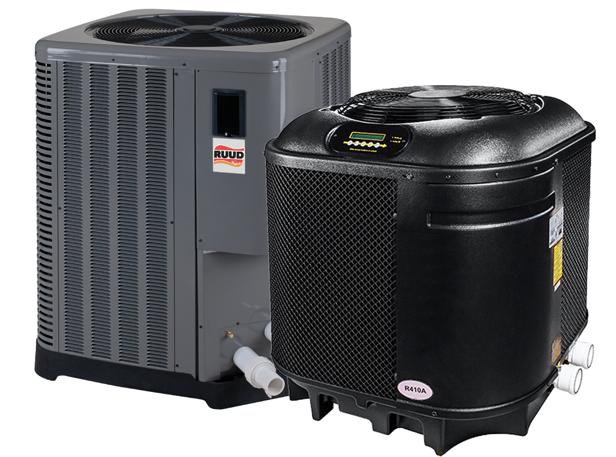 Ruud and Leisure Temp Pool Heaters available at the Recreational Warehouse