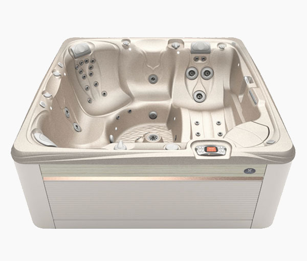 Seychelles Hot Tub in Parchment and Desert | Caldera Spas available at the Recreational Warehouse Southwest Florida (Naples, Fort Myers and Port Charlotte Locations) Pool Warehouse