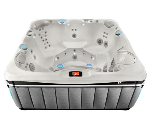 Tahitian Hot Tub in Slate and White Pearl | Caldera Spas available at the Recreational Warehouse Southwest Florida (Naples, Fort Myers and Port Charlotte Locations) Pool Warehouse
